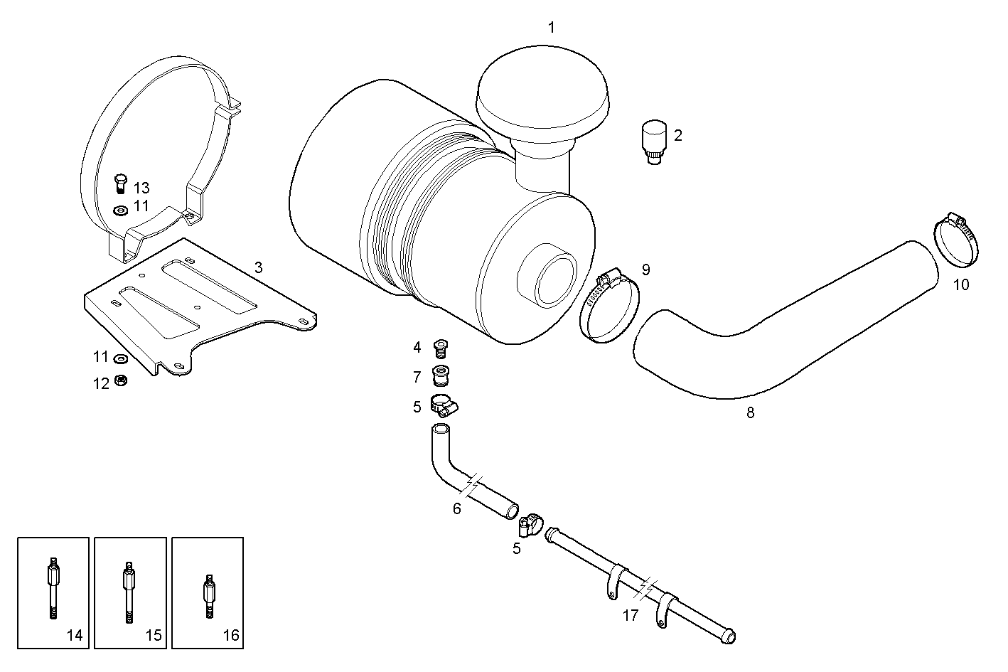 AIR CLEANER - CURSOR87TE1D.R991 CURSOR 9 - TIER 3 parts diagram