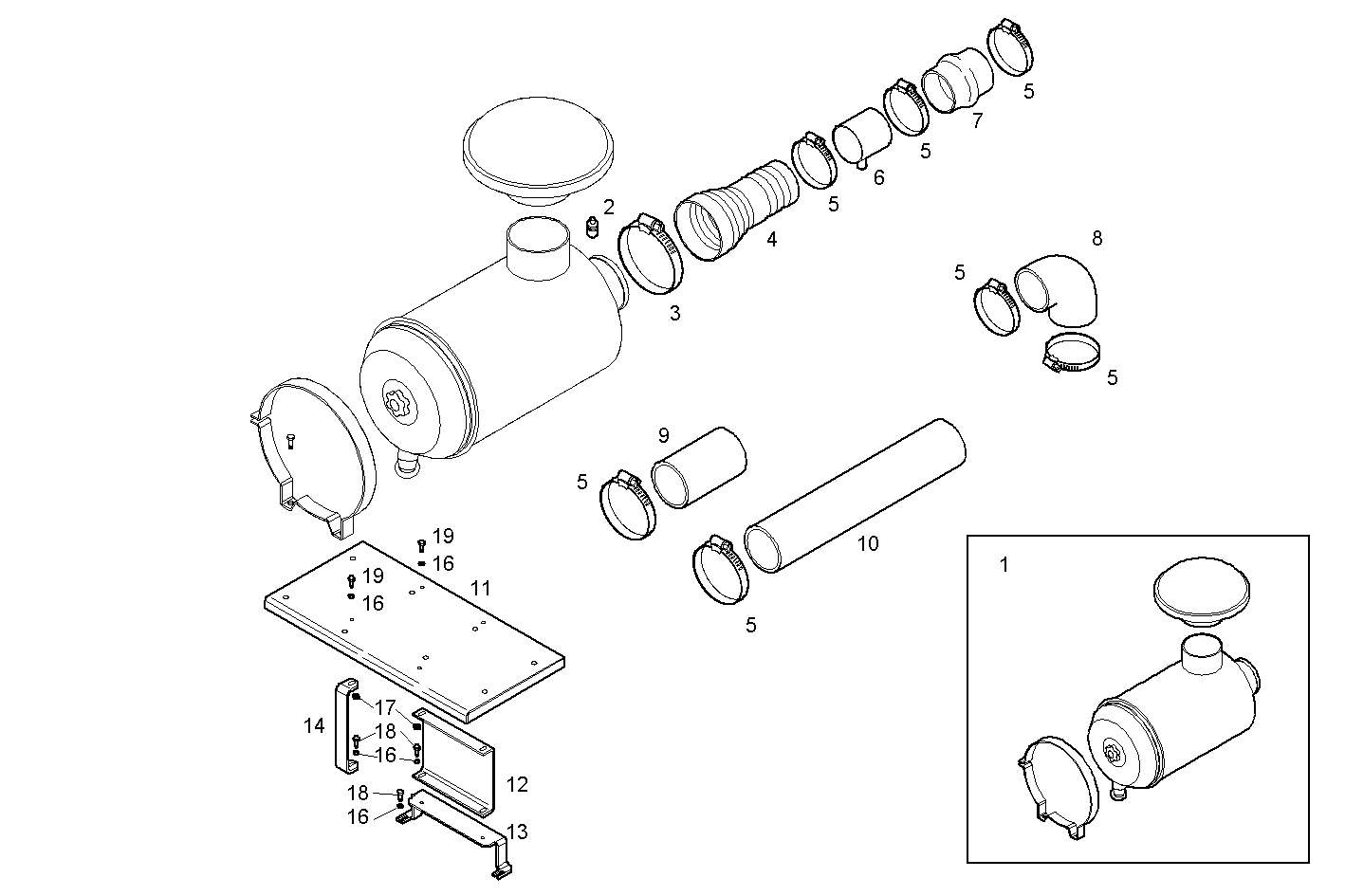 DRY AIR CLEANER - VECTOR8TE2.A002 VECTOR 8 parts diagram