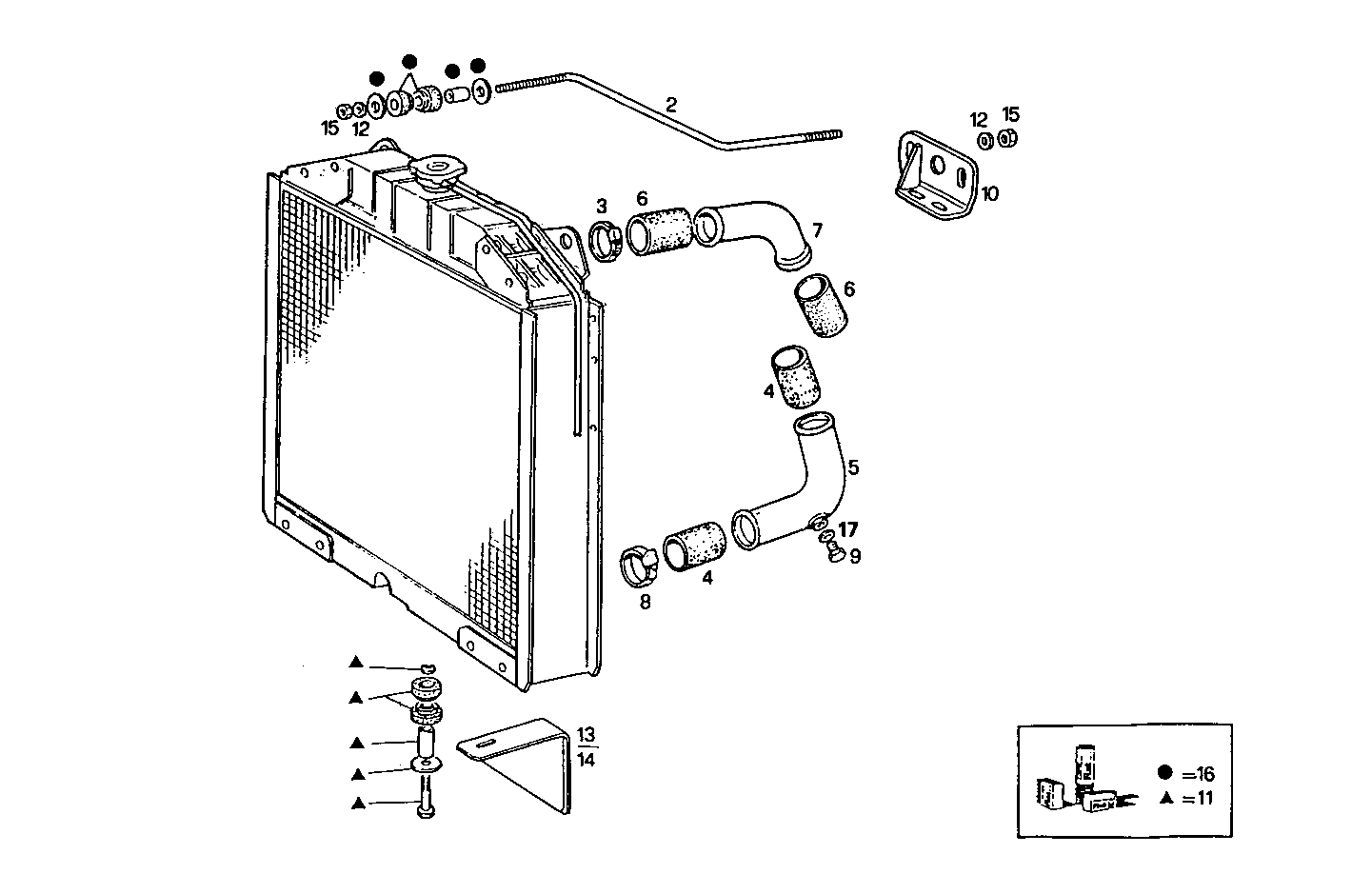 RADIATOR FOR SETTING TILL MAX POWER - 8045E00.50 8045E00 parts diagram