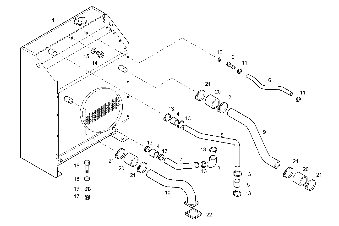 RADIATOR - GENEF180E.R980 NEF 6 electron. parts diagram