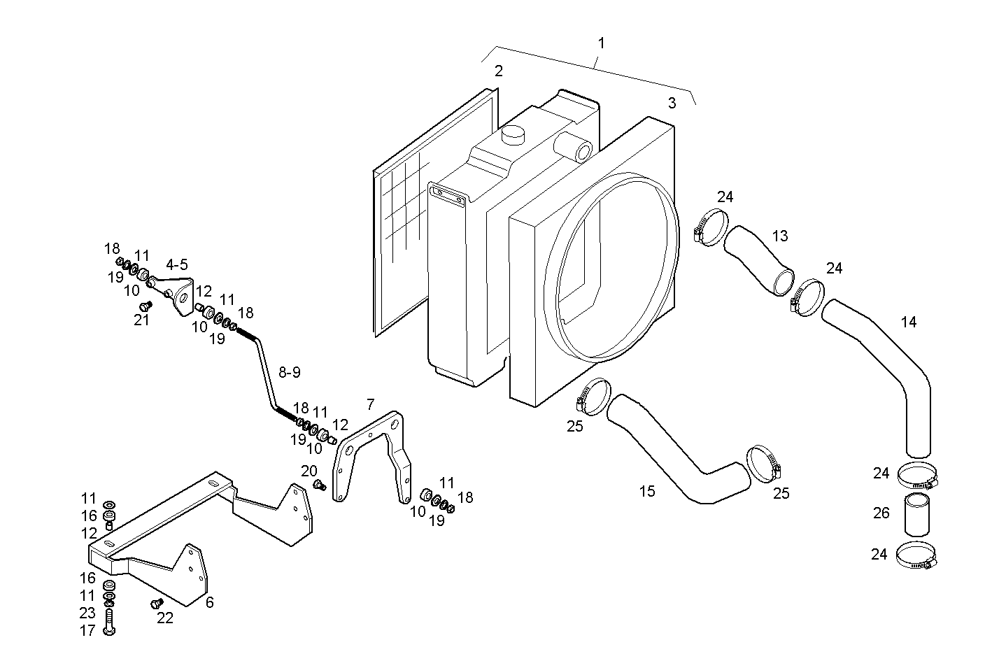 RADIATOR - GENEF45M-5.A71M NEF 4 mechanic. parts diagram