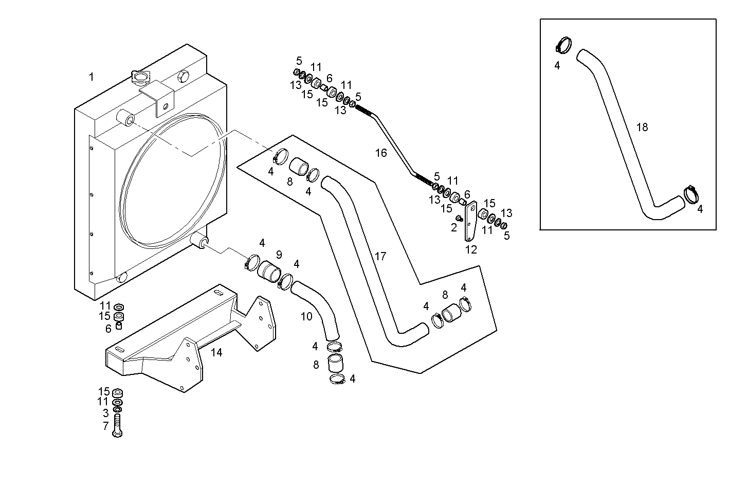 RADIATOR - N67MSAE00.00 NEF 6 mechanic. - TIER 2 parts diagram