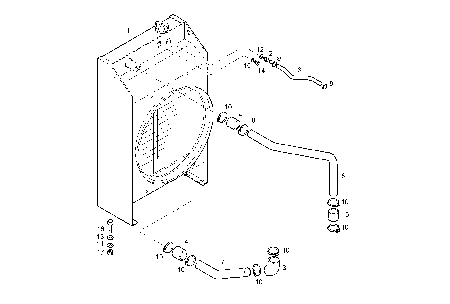 RADIATOR - GENEF125M.R980 NEF 6 mechanic. parts diagram
