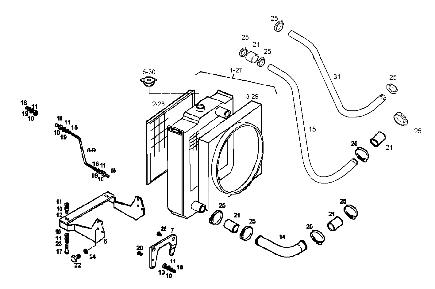 RADIATOR - GENEF60M.1A71M NEF 4 mechanic. parts diagram