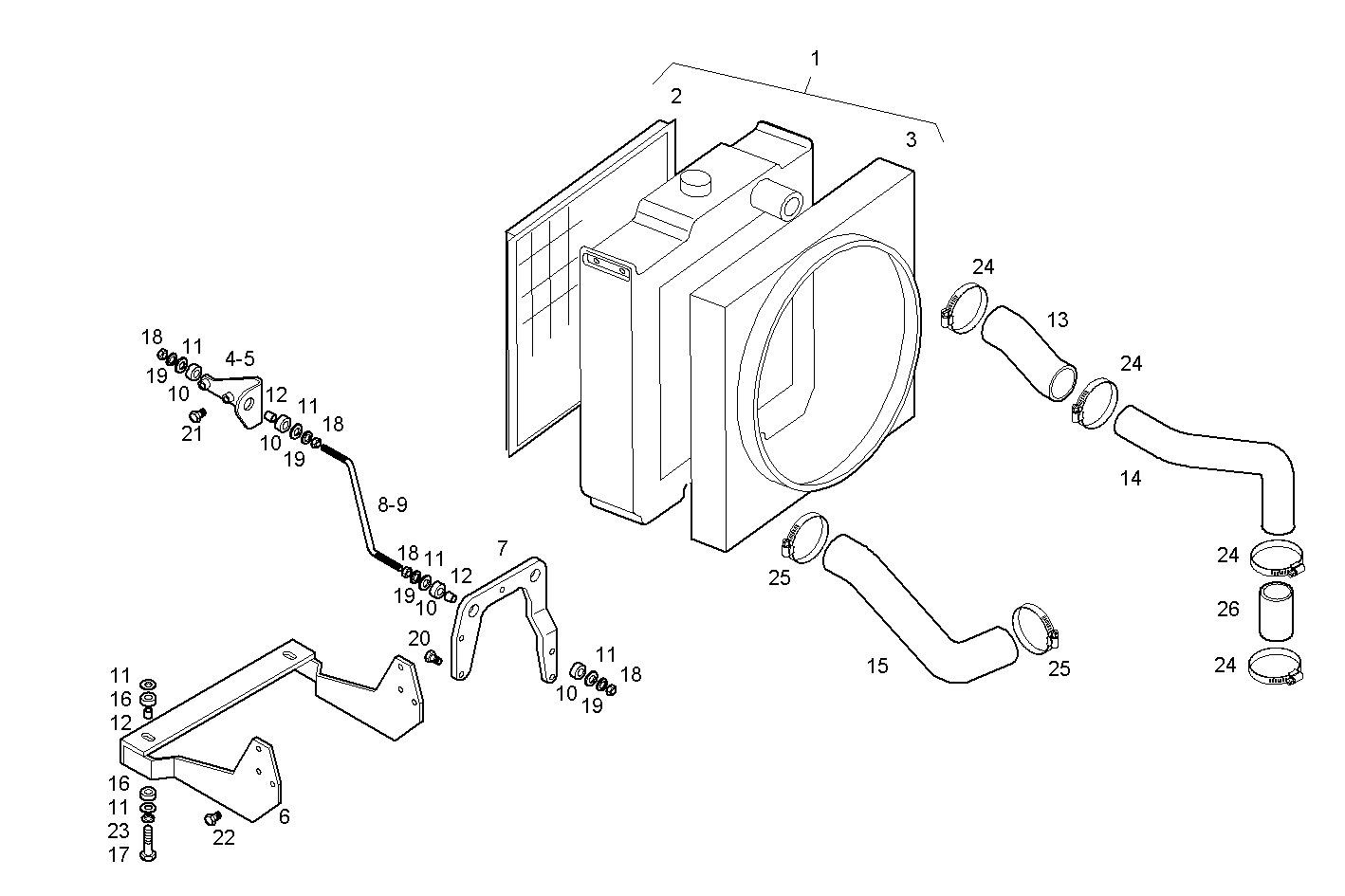 RADIATOR - N45MNSD00.00 NEF 4 mechanic. - TIER 2 parts diagram