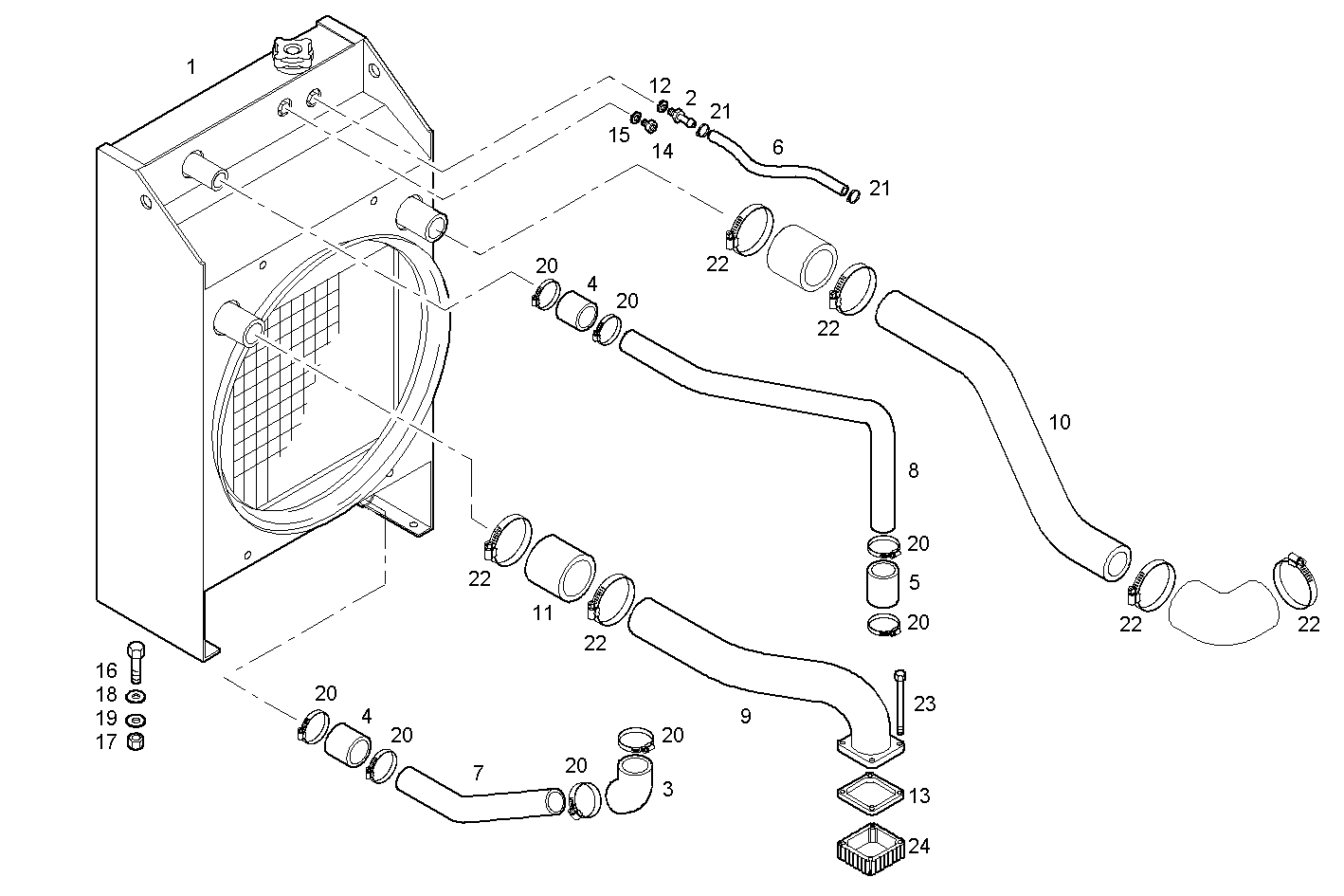 RADIATOR 2 CIRCUITS AIR/WATER - N67MNTX68.00 NEF 6 mechanic. - TIER 3 parts diagram