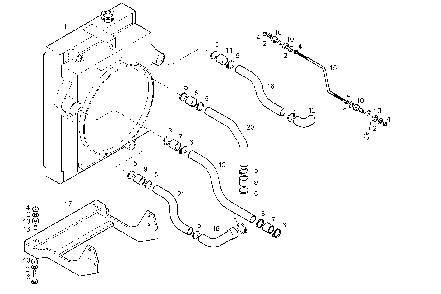 RADIATOR 2 CIRCUITS AIR/WATER - N67MSTD23.00 NEF 6 mechanic. - TIER 2 parts diagram