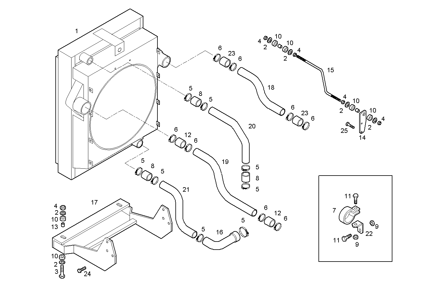 RADIATOR 2 CIRCUITS AIR/WATER - N40ENTD20.00 NEF 4 electron. - TIER 2 parts diagram