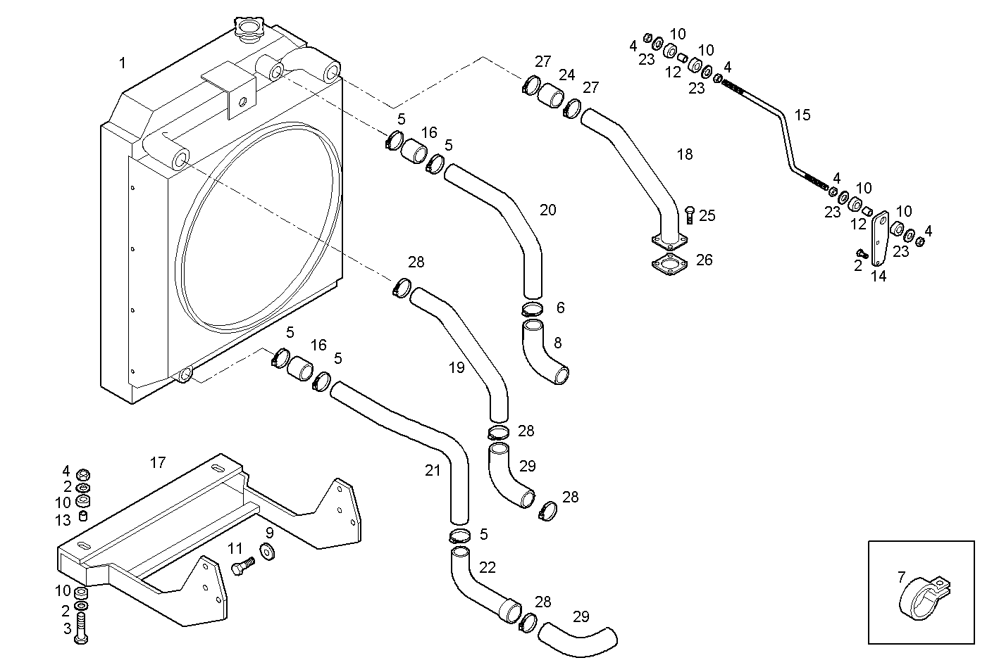 RADIATOR 2 CIRCUITS AIR/WATER - N67MNTX20.00A800 NEF 6 mechanic. - TIER 3 parts diagram