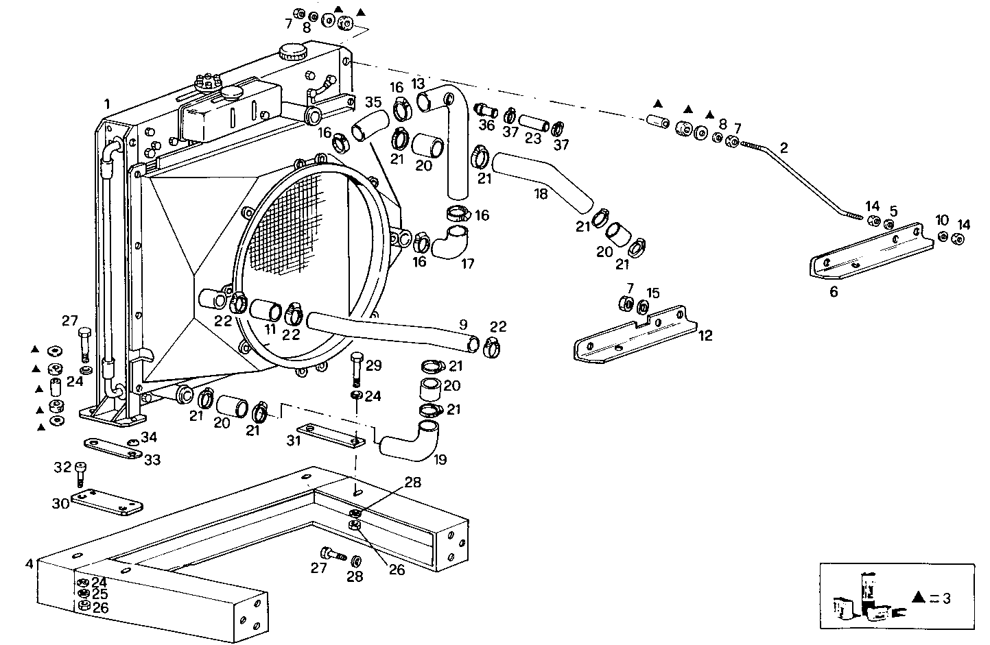 RADIATOR 2 CIRCUITS AIR/WATER - 8210SRG85.10 8210SRG85 parts diagram