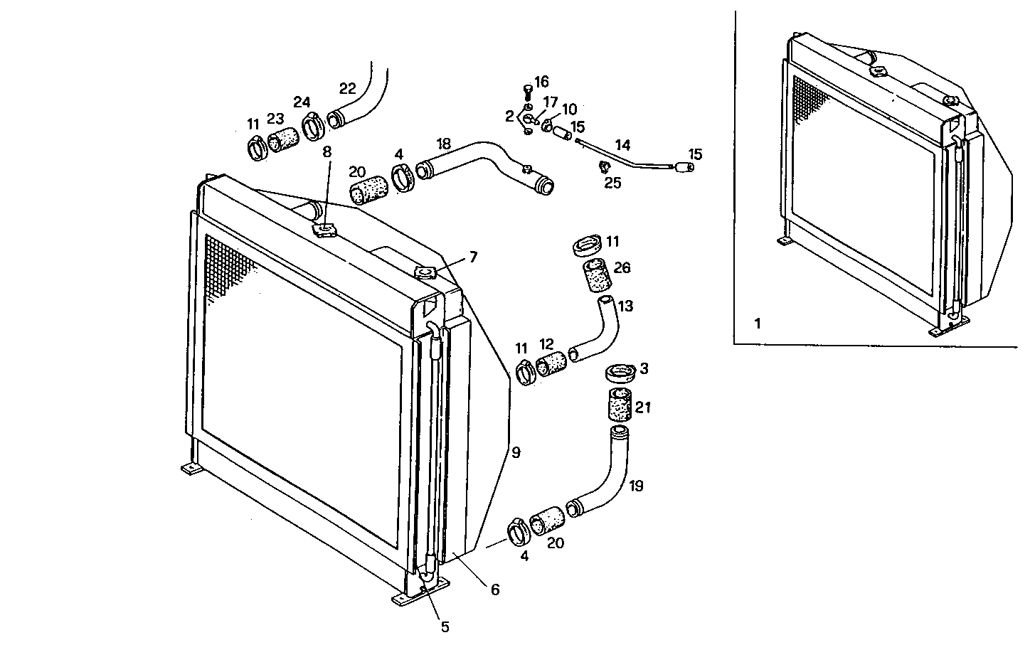 RADIATOR 2 CIRCUITS AIR/WATER - 8281SRE10.00 8281SRE10 parts diagram