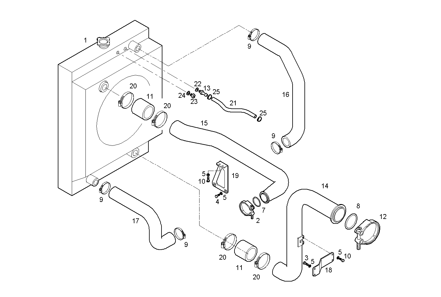 RADIATOR 2 CIRCUITS AIR/WATER - CURSOR78TE2.A002 CURSOR 8 parts diagram