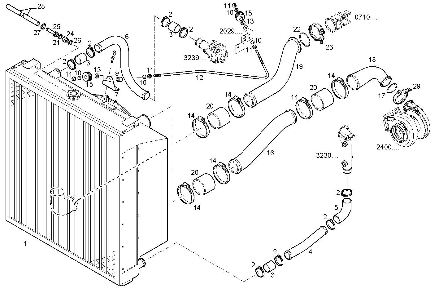 RADIATOR 2 CIRCUITS AIR/WATER - CURSOR10TE1D.R991 CURSOR 10 - TIER 3 parts diagram