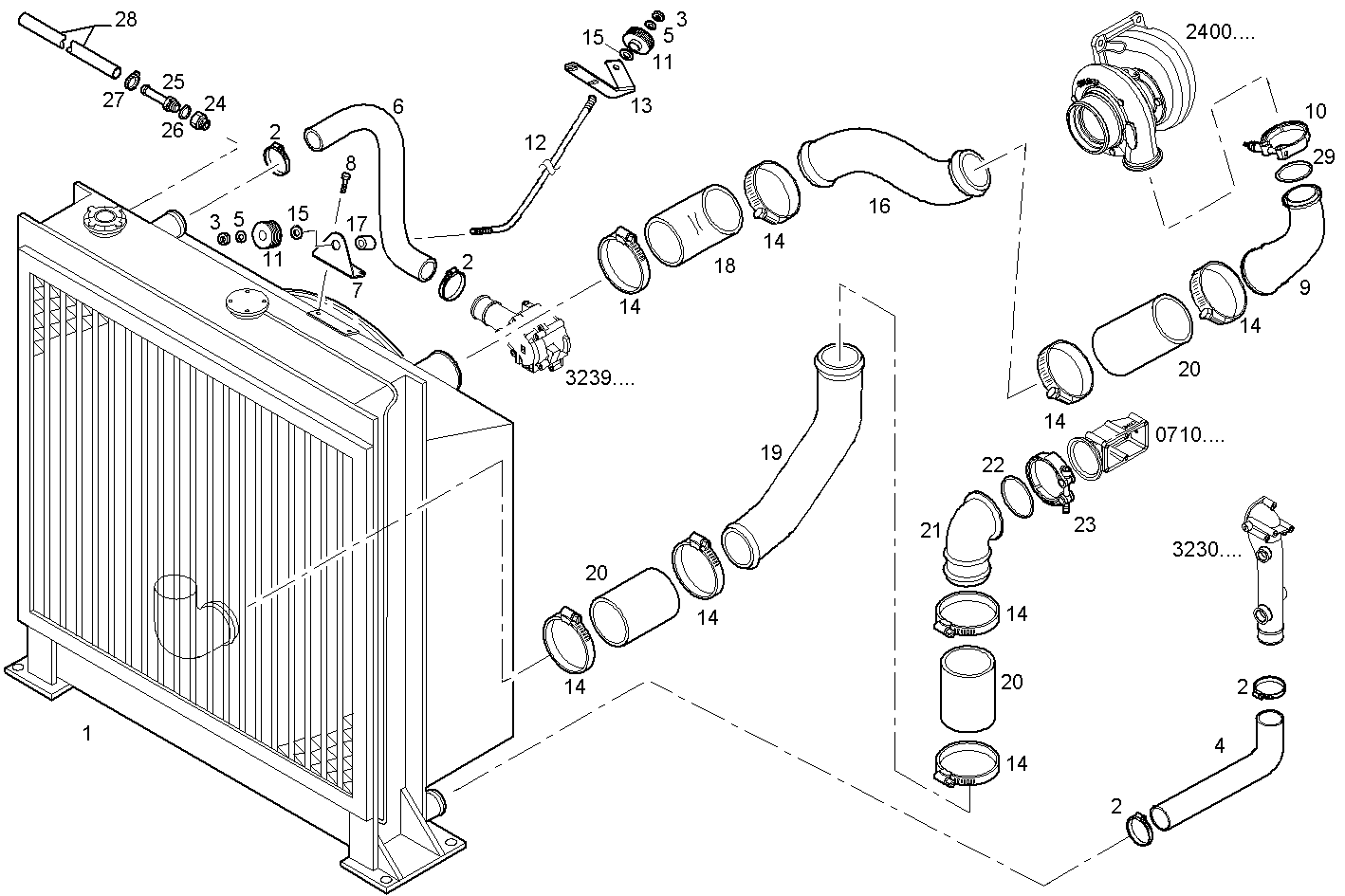 RADIATOR 2 CIRCUITS AIR/WATER - C13ENTX20.00A800 CURSOR 13 - TIER 3 parts diagram