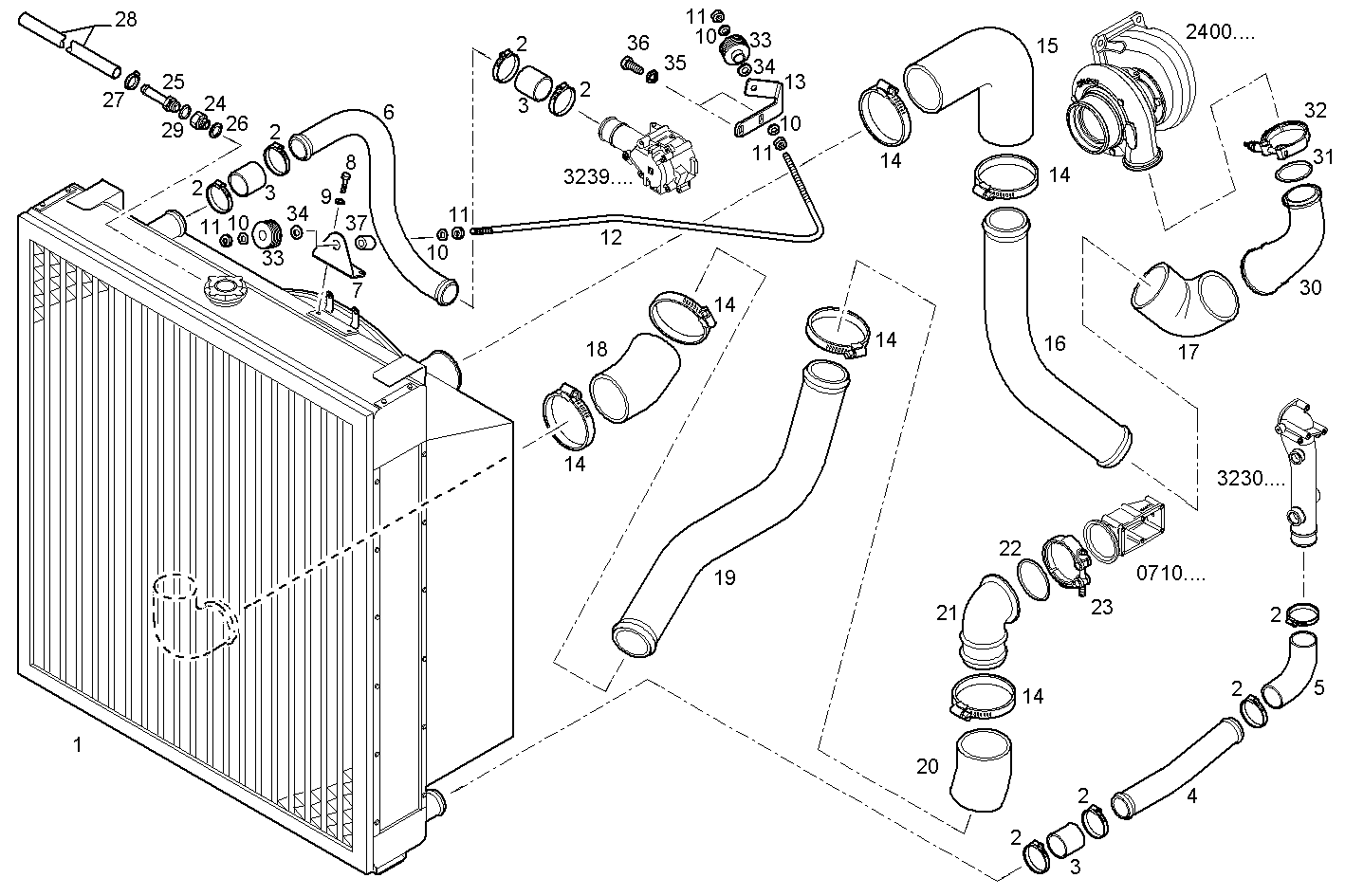 RADIATOR 2 CIRCUITS AIR/WATER - C10ENTX20.00A800 CURSOR 10 - TIER 3 parts diagram