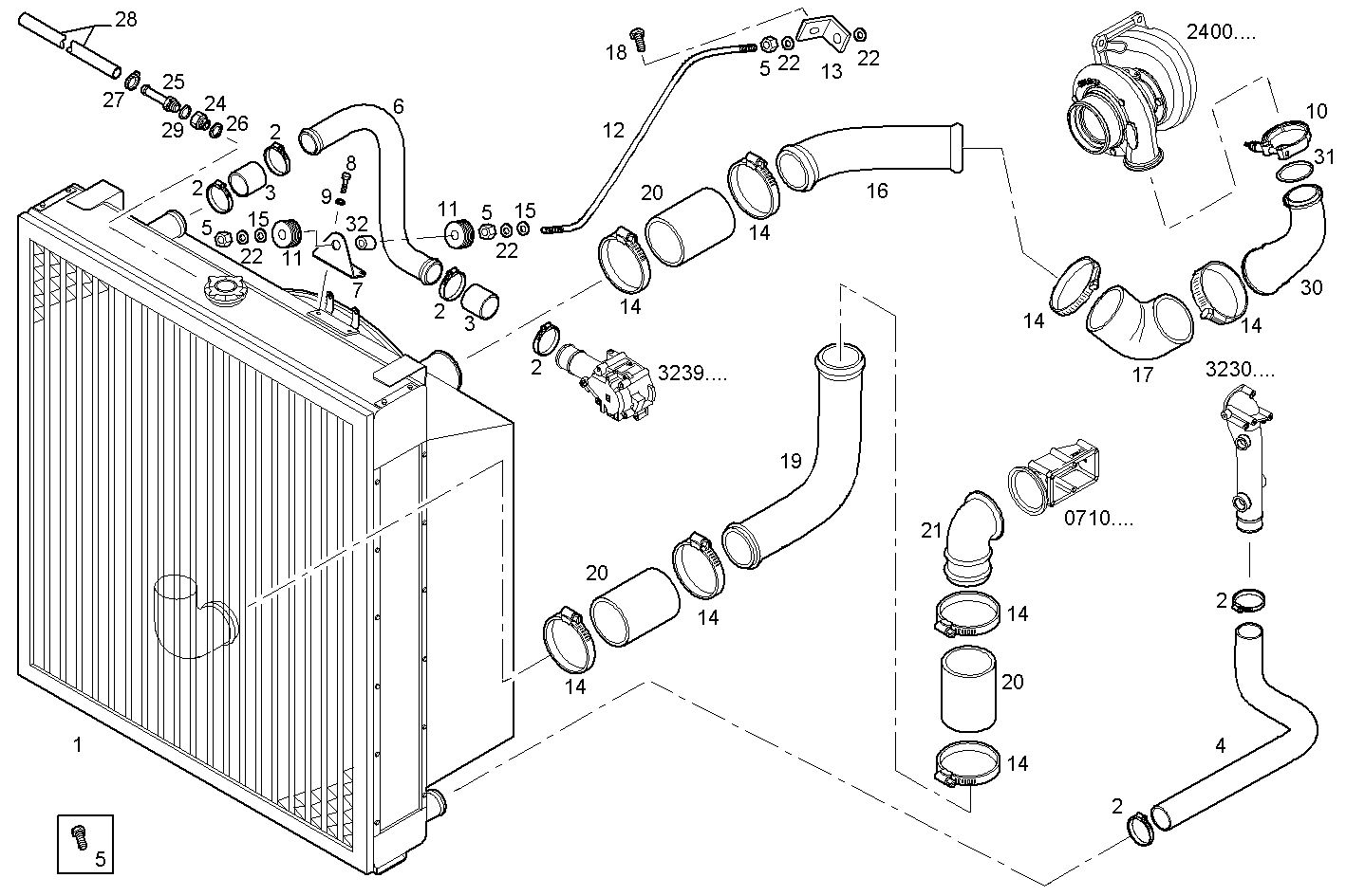RADIATOR 2 CIRCUITS AIR/WATER - C87ENTX60.00 CURSOR 9 - TIER 3 parts diagram