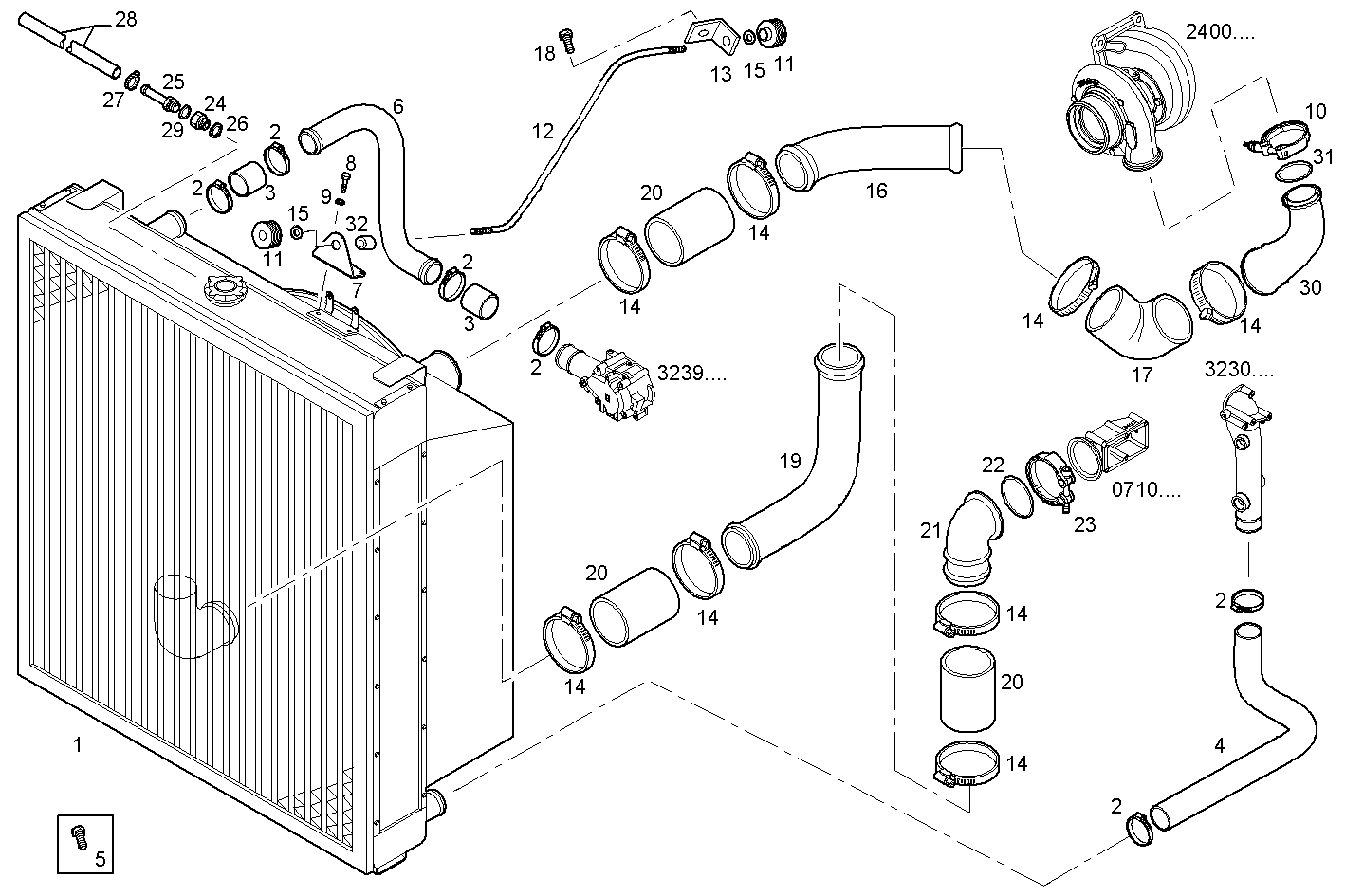 RADIATOR 2 CIRCUITS AIR/WATER - C87ENTX20.00A801 CURSOR 9 - TIER 3 parts diagram