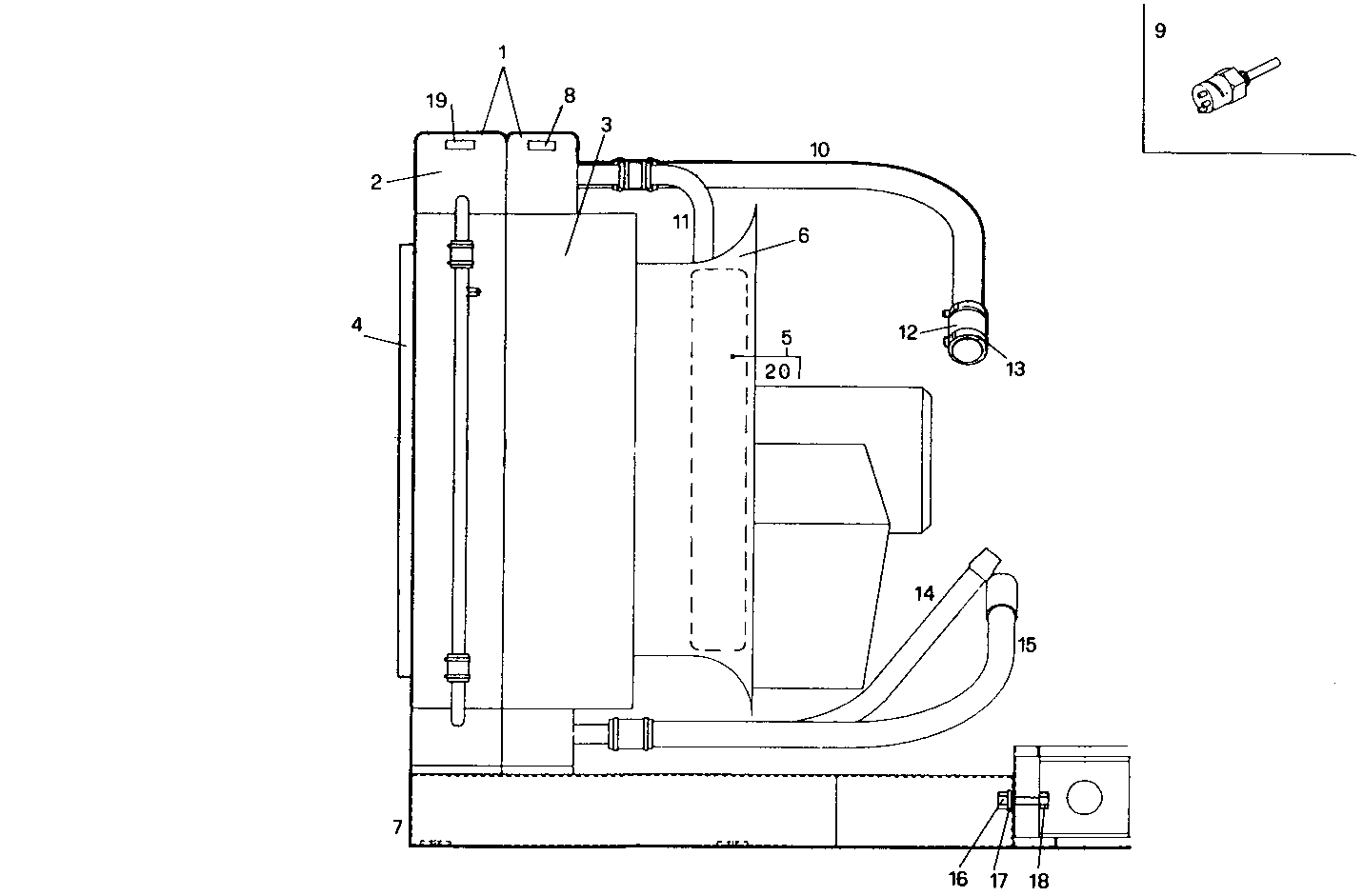 RADIATOR 2 CIRCUITS AIR/WATER - GE8281SRG85.10A80E GE8281SRG85 parts diagram