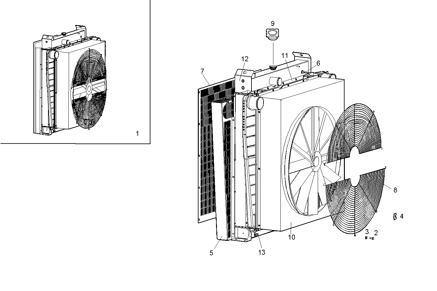 RADIATOR 2 CIRCUITS AIR/WATER - VECTOR8TE2.A001 VECTOR 8 parts diagram