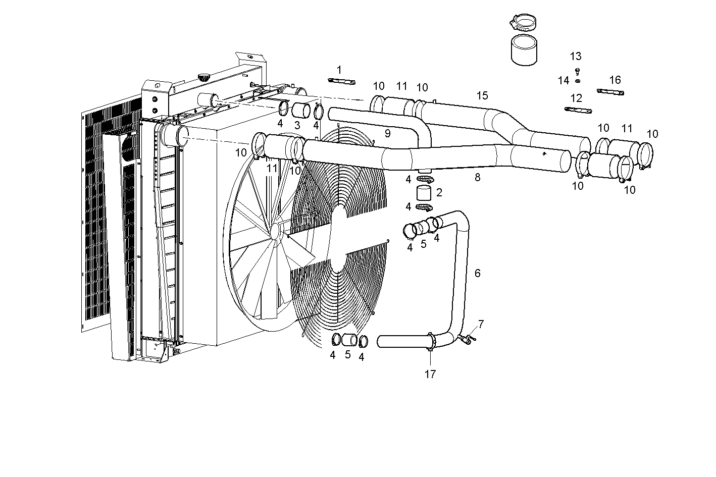 RADIATOR 2 CIRCUITS AIR/WATER - VECTOR8TE2.A001 VECTOR 8 parts diagram