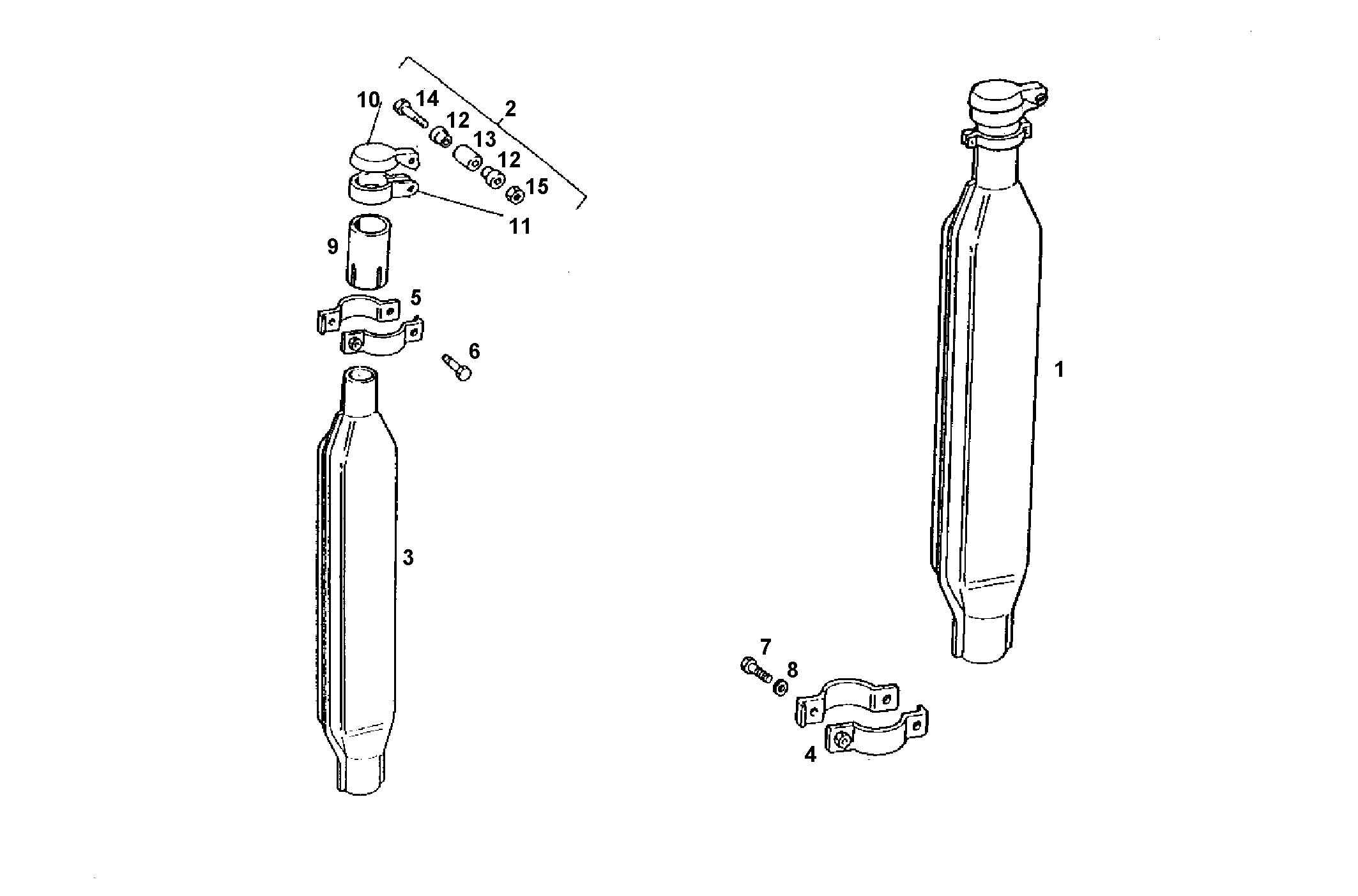 VERTICAL SILENCER - N45MSAD00.50A800 NEF 4 mechanic. - TIER 2 parts diagram