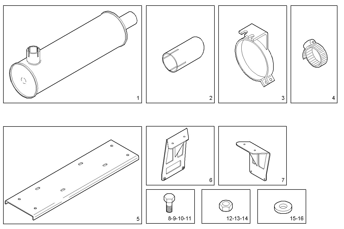 SILENCER - PUC78ENTD20.00A100 CURSOR 8 - TIER 2 parts diagram