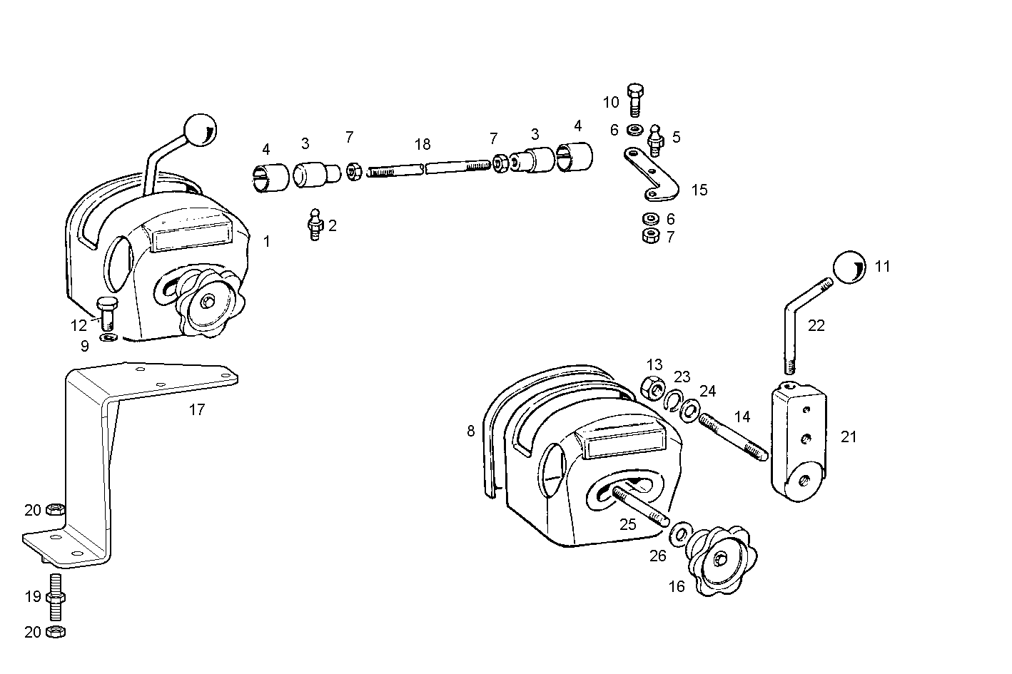 HAND ACCELERATOR - N45MSTD22.50 NEF 4 mechanic. - TIER 2 parts diagram