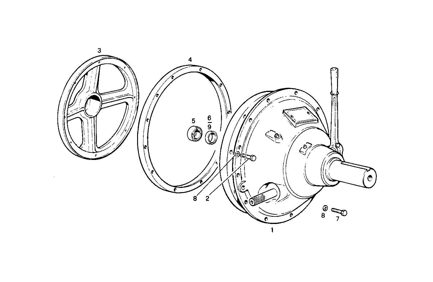 SINGLE DISC INDUSTRIAL CLUTCH - PU8061Si25.05A100 PU8061Si25 parts diagram