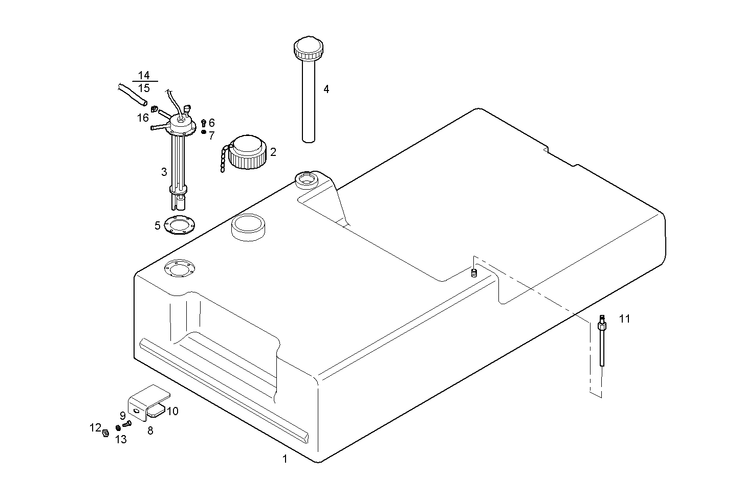FUEL TANK 180 LTR. - N60ENTE66.00 NEF 6 electron. parts diagram