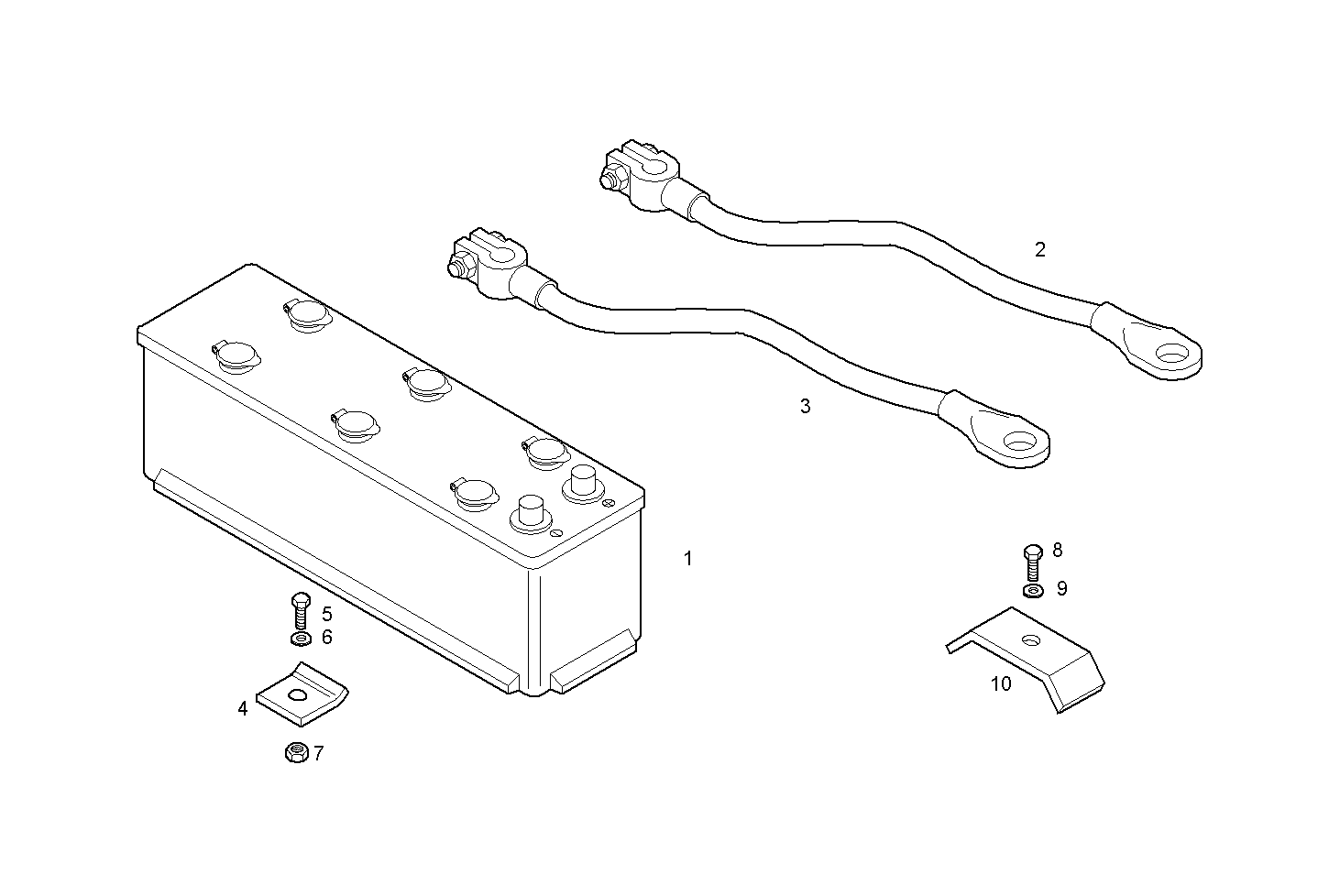 STARTER BATTERY 12V - 180AH - NEF60TE2.00 NEF 6 electron. parts diagram