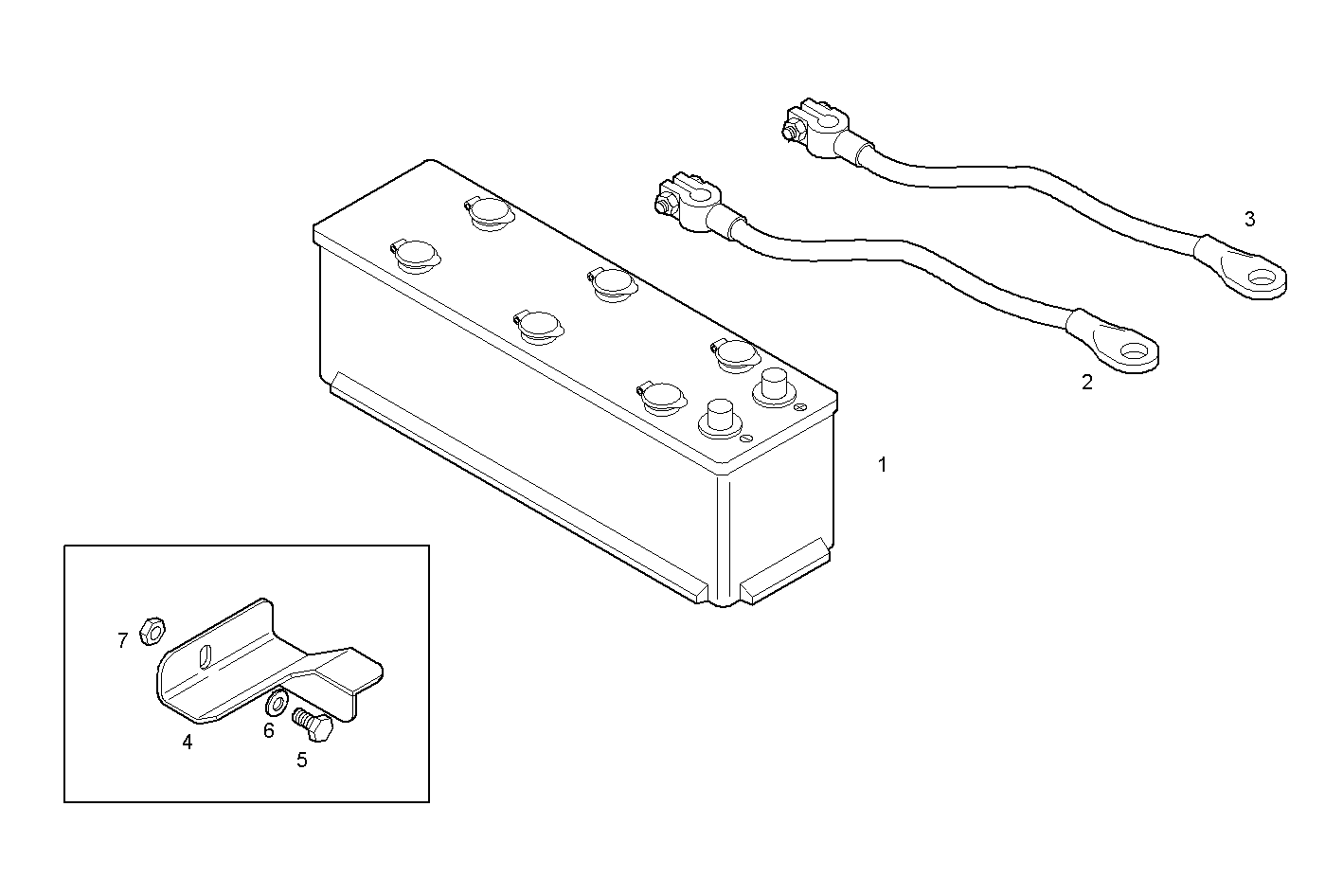 STARTING BATTERY 12V - GENEF60M.R980 NEF 4 mechanic. parts diagram