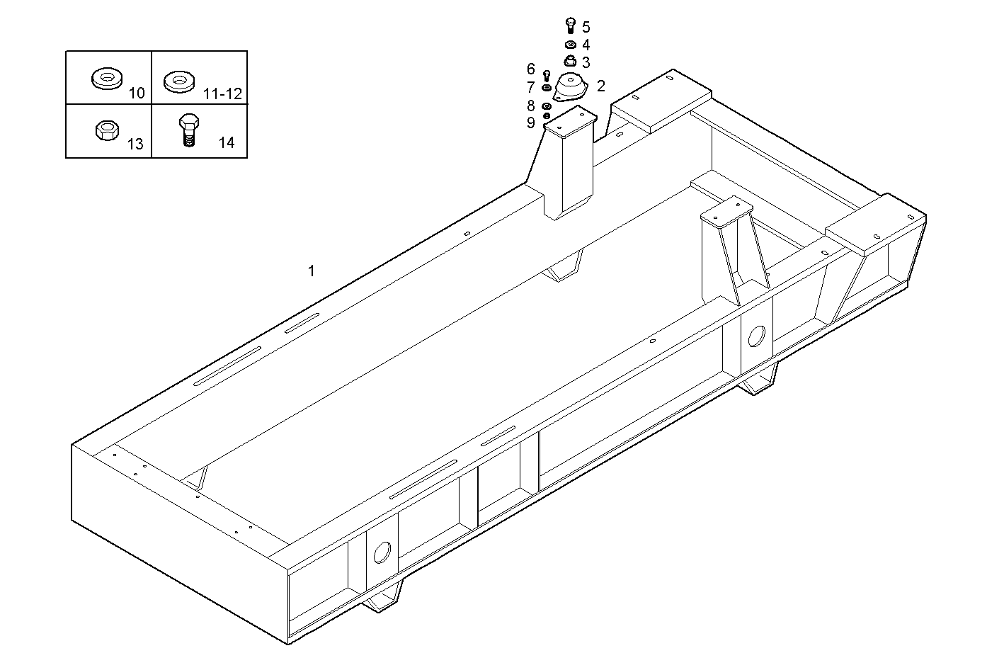 SUBBASE FOR GENERATOR UNIT - GECURSOR300E.A551 CURSOR 13 parts diagram