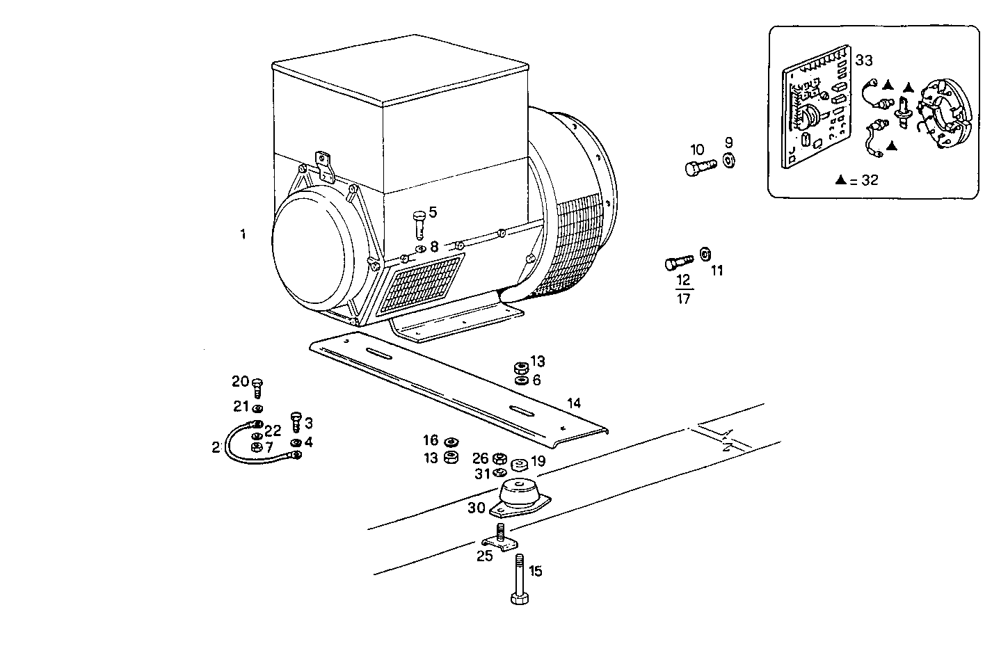 SINGLE BEARING ELECTRIC MACHINE - 8061i06.05 8061i06 parts diagram