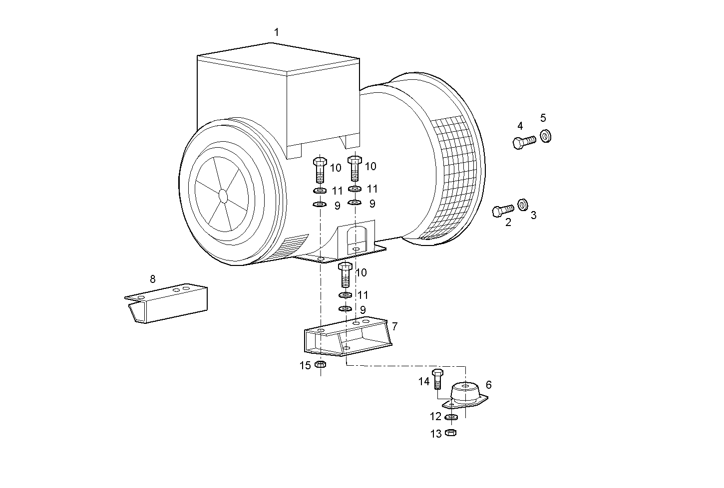 ELECTRIC MACHINE - GENEF100M.A001 NEF 4 mechanic. parts diagram