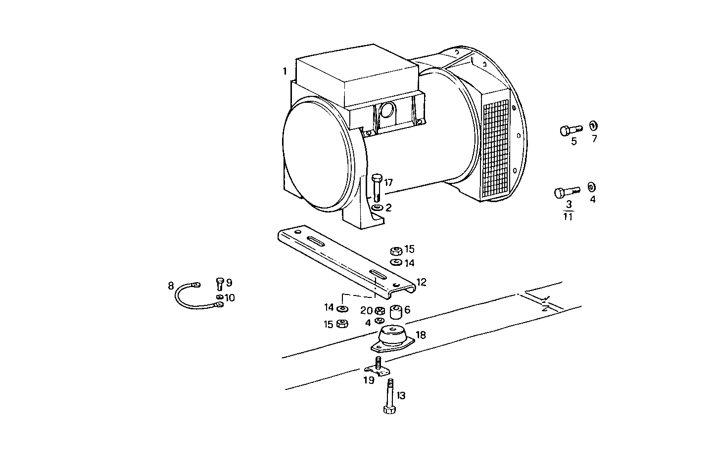 SINGLE BEARING ELECTRIC MACHINE - 8031i06.05 8031i06 parts diagram