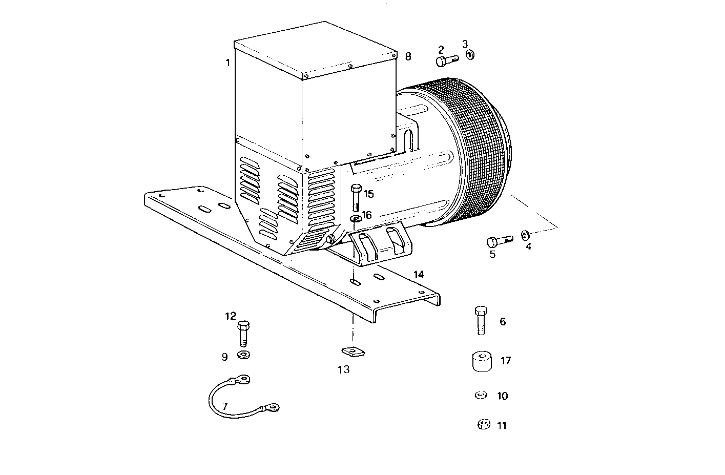 SINGLE BEARING ELECTRIC MACHINE - 8210SRi28.00 8210SRi28 parts diagram