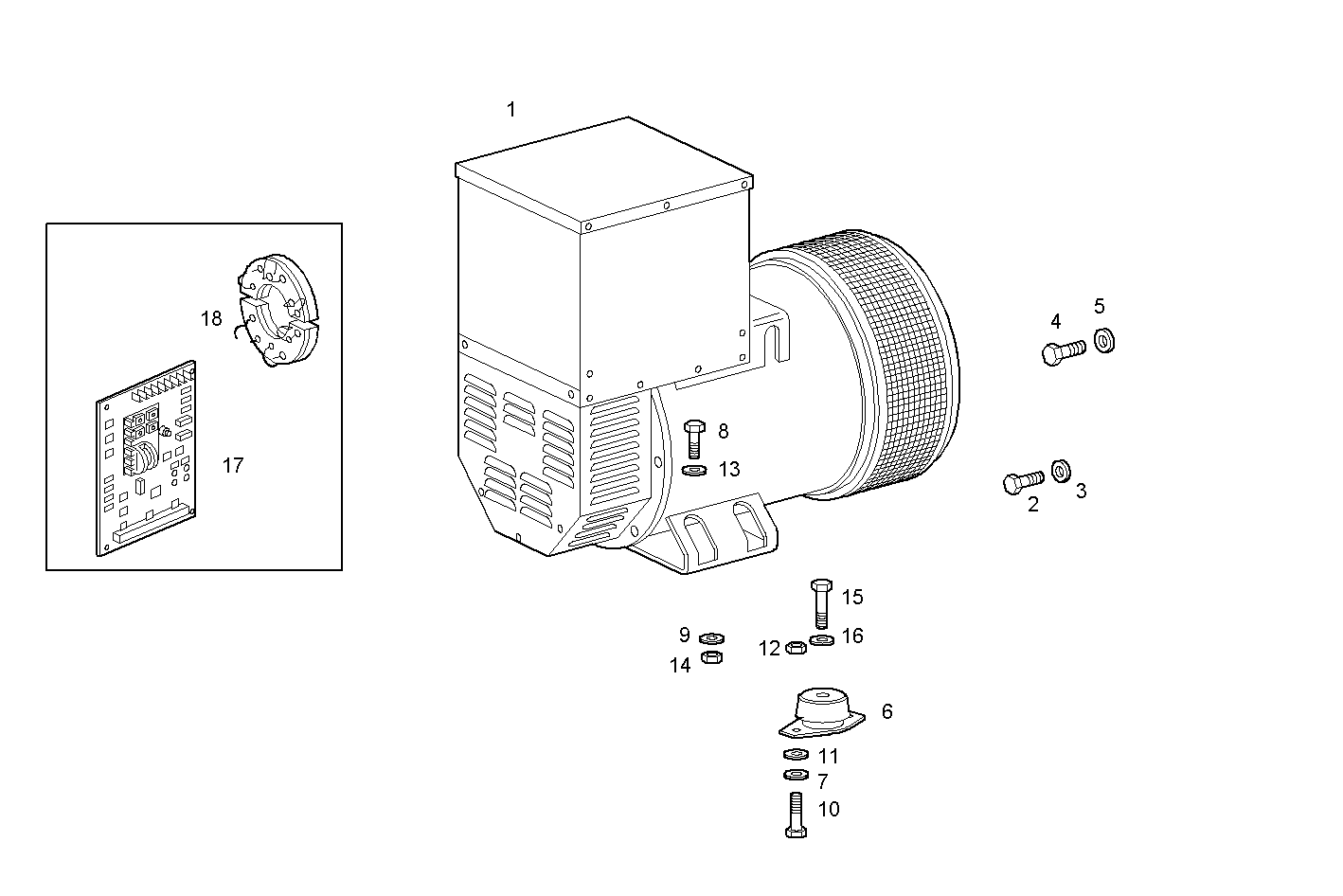 ELECTRIC MACHINE - GECURSOR250E.1R990 CURSOR 8 parts diagram