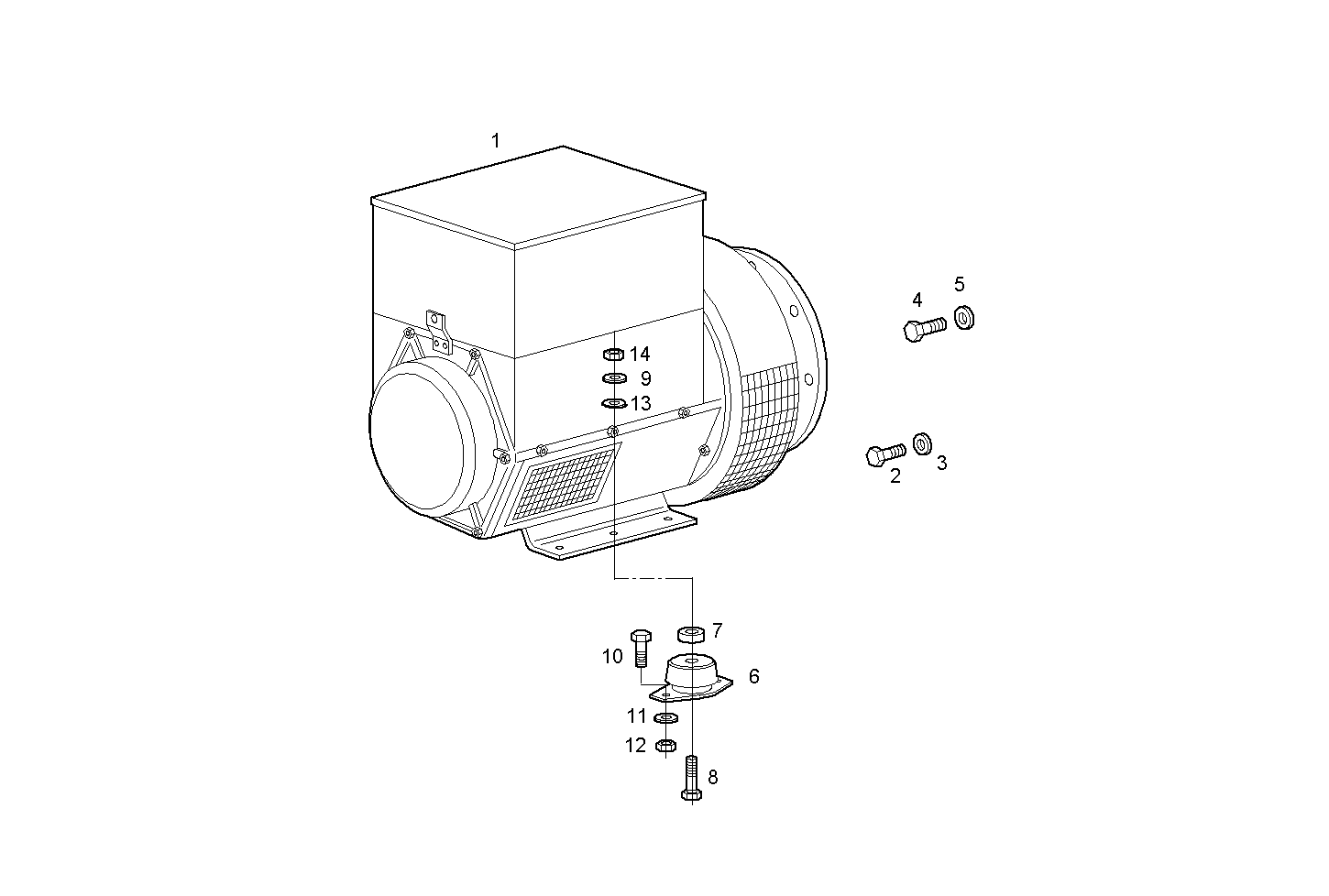 ELECTRIC MACHINE - GENEF160M.A71M NEF 6 mechanic. - TIER 2 parts diagram