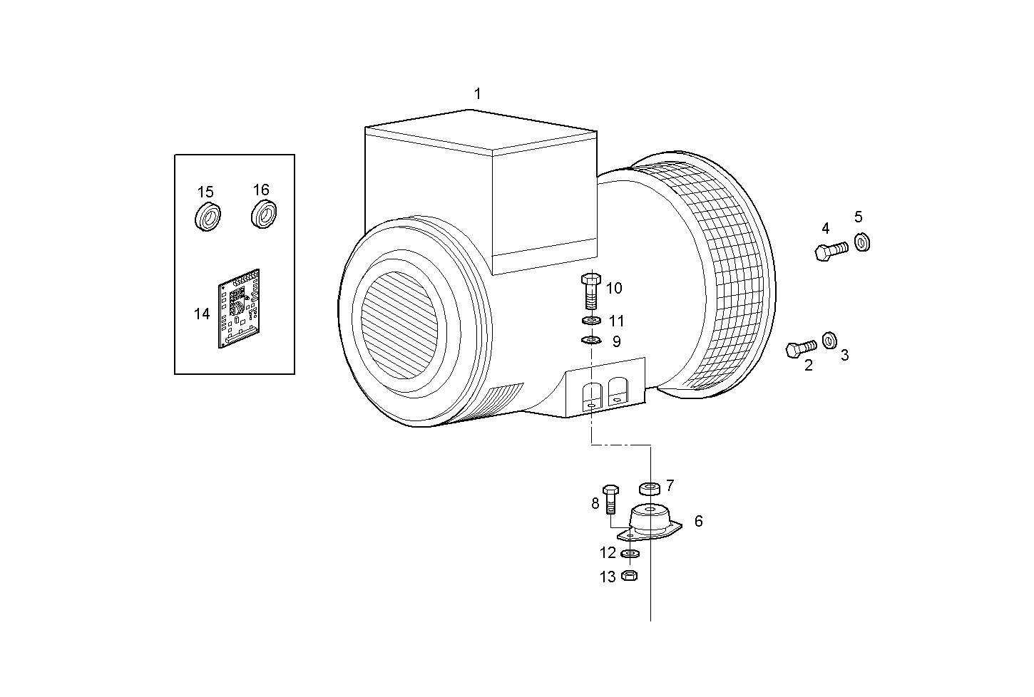 ELECTRIC MACHINE - GENEF100M.A002 NEF 4 mechanic. parts diagram