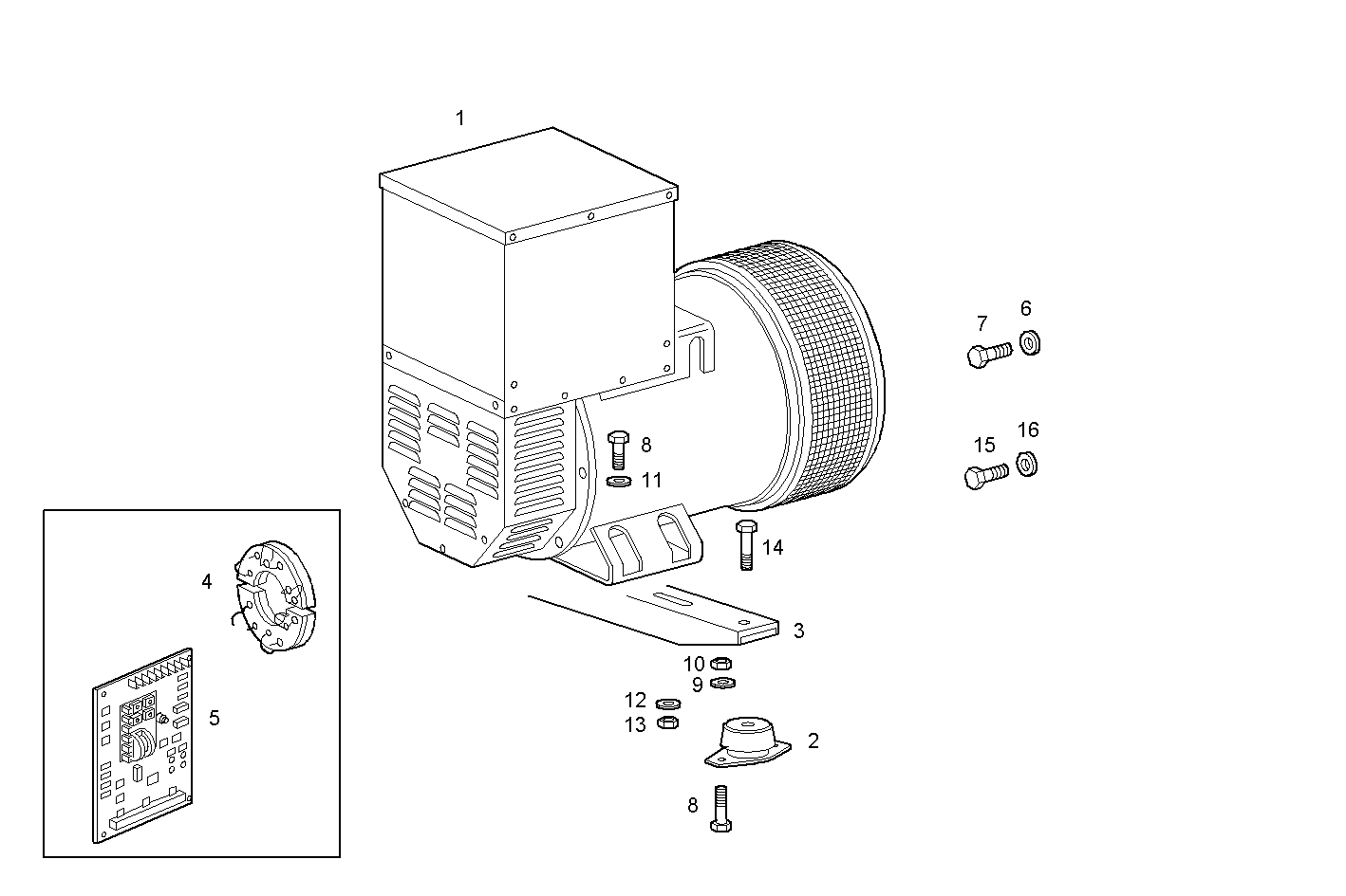 ELECTRIC MACHINE - GENEF45M-5.A71M NEF 4 mechanic. parts diagram