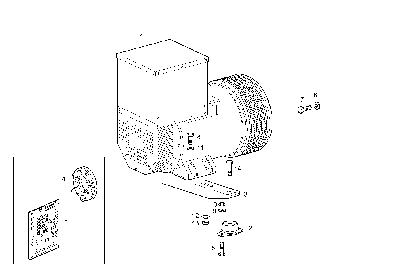 ELECTRIC MACHINE - GENEF75M-6.R980 NEF 4 mechanic. parts diagram