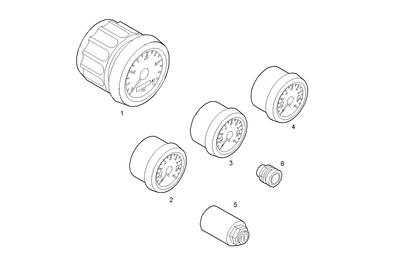 SIMPLE INSTRUMENTS KIT - 12V - - N67MNTM28.31 NEF 6 mechanic. parts diagram