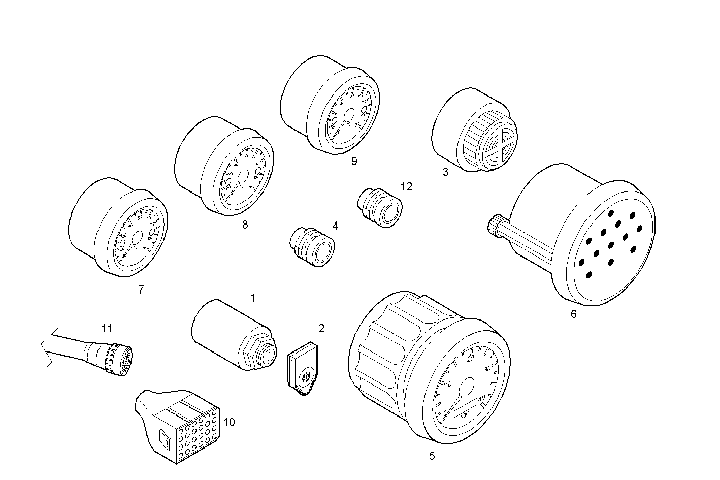 SIMPLE INSTRUMENTS KIT - 24V - - N67MNTM28.10 NEF 6 mechanic. parts diagram