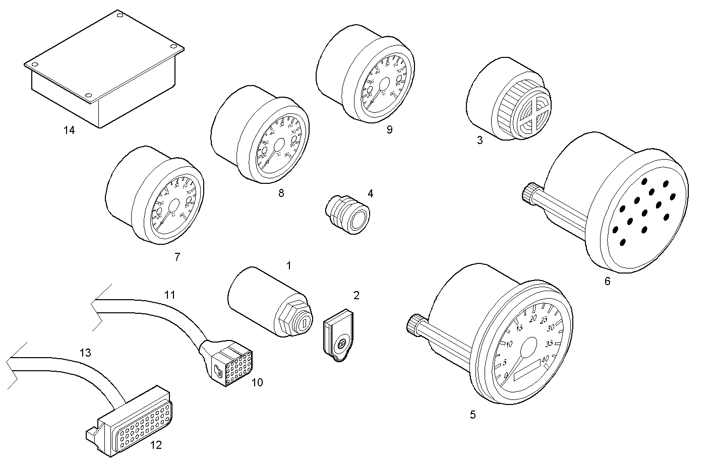 SIMPLE INSTRUMENTS KIT - 24V - - C13ENTM77.10 CURSOR 13 parts diagram