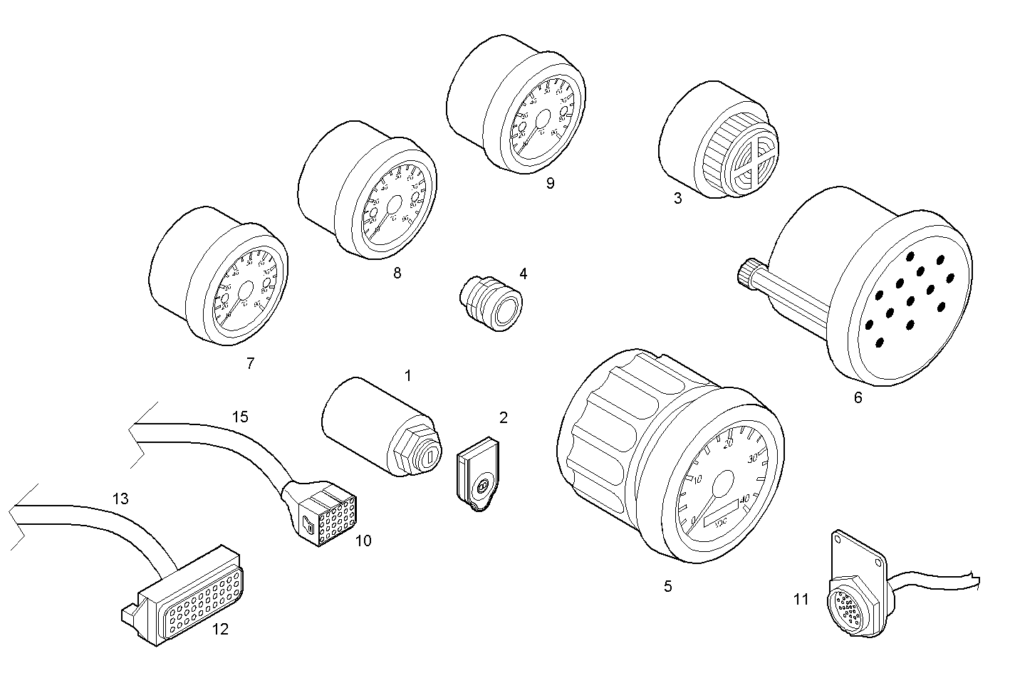 SIMPLE INSTRUMENTS KIT - 24V - VDO - C13ENTM77.10 CURSOR 13 parts diagram
