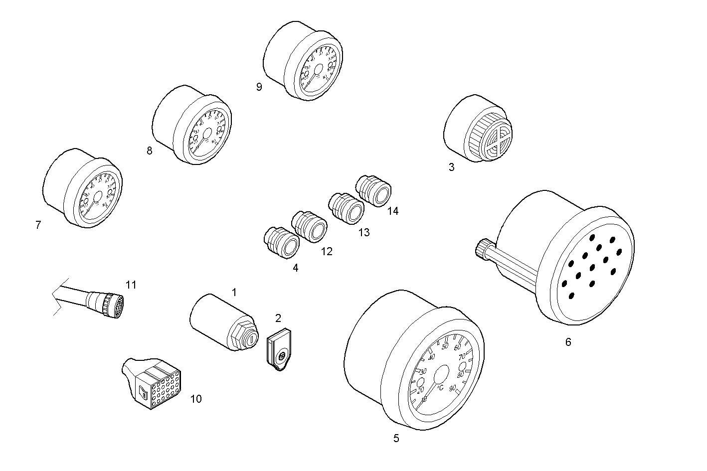 DOUBLE INSTRUMENTS KIT - 12V - - S30ENTM23.10 SOFIM HPI 3.0L parts diagram
