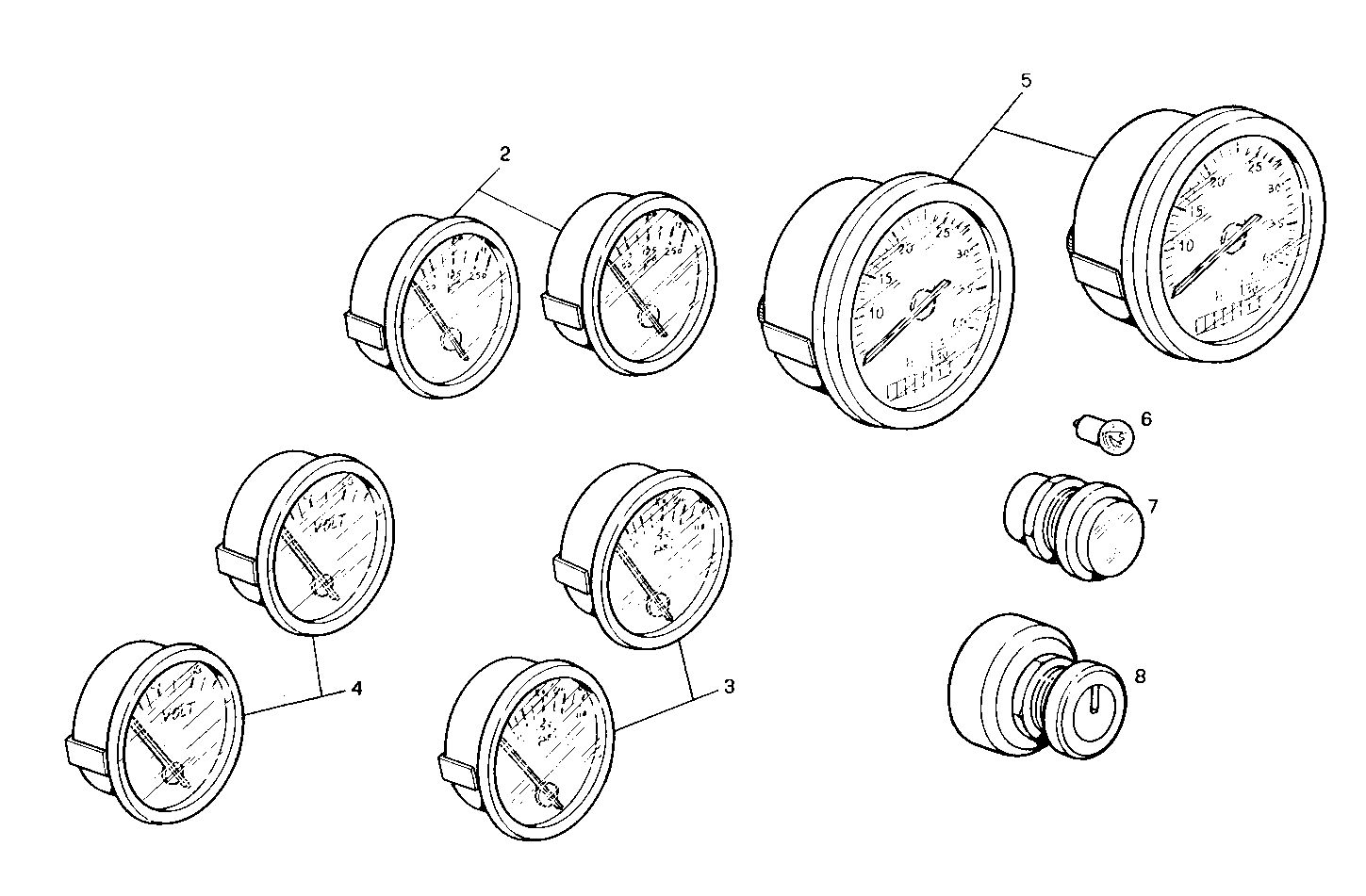 DOUBLE INSTRUMENTS KIT - 12V - BORLETTI - 8041SRM15.10 8041SRM15 parts diagram