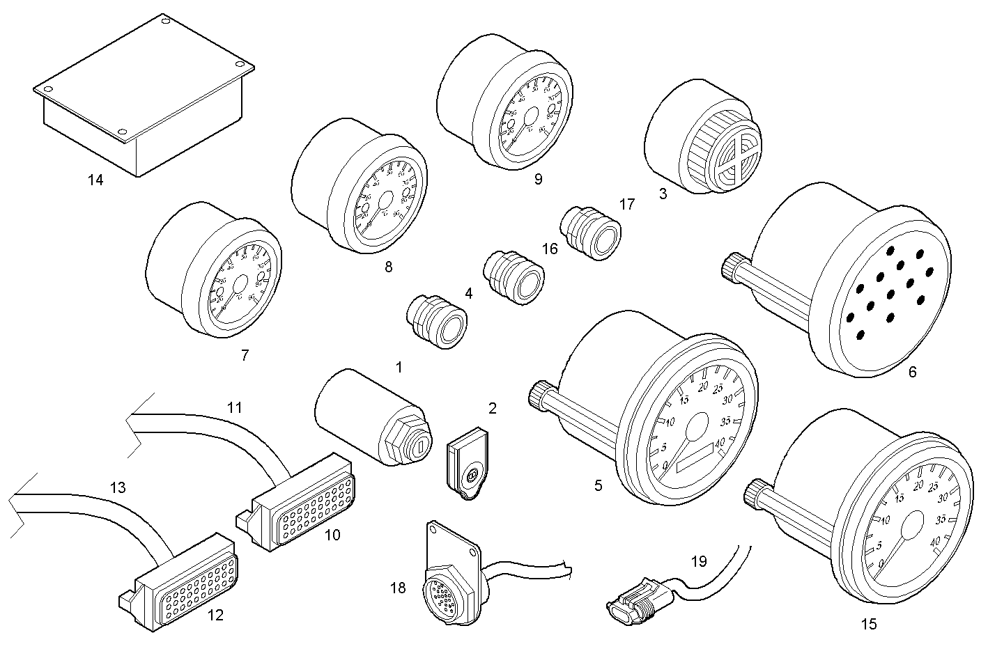 DOUBLE INSTRUMENTS KIT - 24V - - C13ENTM77.10 CURSOR 13 parts diagram