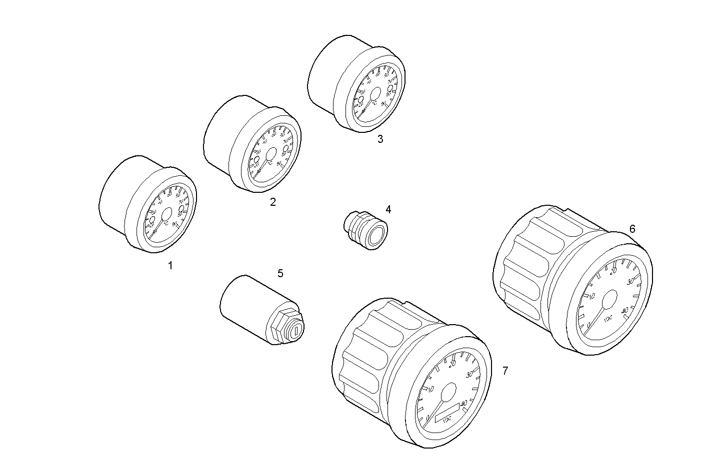 DOUBLE INSTRUMENTS KIT - 24V - - N45MNAM10.01 NEF 4 mechanic. parts diagram