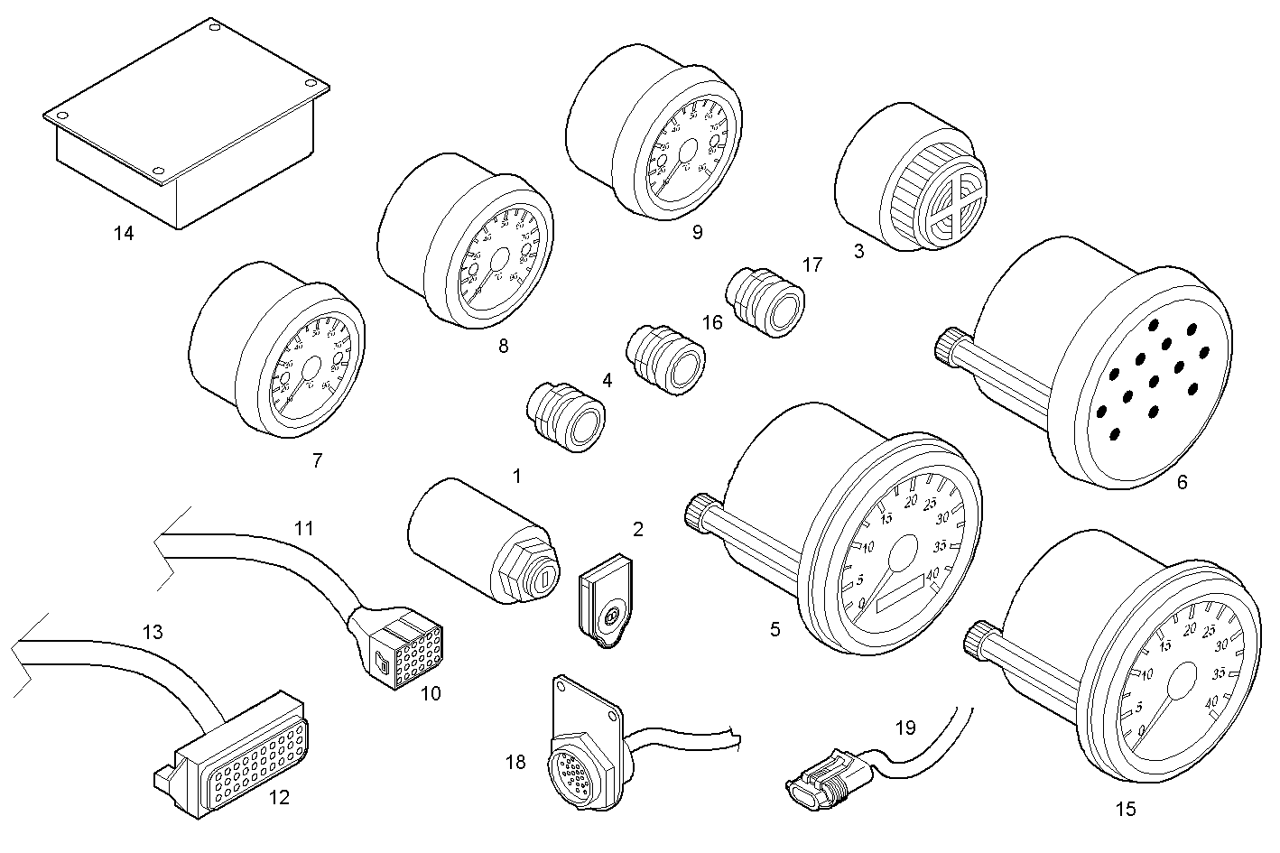 DOUBLE INSTRUMENTS KIT - 24V - - C13ENTM77.10 CURSOR 13 parts diagram